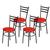 Jogo 4 Cadeiras Para Cozinha Epoxi Craqueada Assento Estofado Vermelho