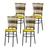 Jogo 4 Cadeiras Para Cozinha Preta Hawai Cappuccino Premium Amarelo