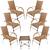 Jogo 6 Cadeiras e Mesa de Centro Vênus para Área, Jardim, Piscina Trama Original Capuccino
