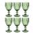 Jogo 6 Taças Diamond 310ML De Vidro 6 Cores Disponíveis Taça P/ Vinho Drinks Sucos Água Luxo Verde