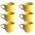 Jogo 6 Xicara Café Chá Porcelana 95ml Resistentes Amarelo