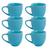 Jogo 6 Xicara Café Chá Porcelana 95ml Resistentes Azul