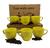Jogo 6 Xicaras De Porcelana Para Café Chá 170ml Caixa Em Mdf Decorada Várias Cores Amarelo