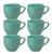 Jogo 6 Xicaras De Porcelana Para Café Chá 170ml Caixa Em Mdf Decorada Várias Cores Verde água