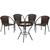 Jogo Biquini 4 Cadeiras com Mesa Alta em Fibra Sintética Ambiente Externo, Quintal, de Área  Biqu4MeAltaPedra01
