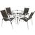 Jogo com 4 Cadeiras e Mesa Emily em Aluminio para Piscina, Varanda e Área - Trama Original Pedra Ferro