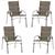 Jogo de 4 Cadeiras Emily em Alumínio Área Varanda e Mesa de Centro Garden em Alumínio Trama Original Capuccino
