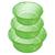 Jogo de bacia de plástico com 3 peças roxa ou verde para cozinha ou lavanderia canelada Verde
