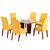 Jogo de capa para cadeira mesa de 4 lugares jantar Lisa  Amarelo