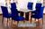 Jogo de capa para cadeira mesa de 8 lugares cozinha Lisa Azul royal
