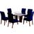 Jogo de capa para cadeira mesa de jantar 6 lugares Lisa  Azul Marinho