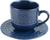 Jogo de Chá em Porcelana 4 Xicaras 250ml com Pires Azul Wolf Azul