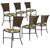 Jogo de Cozinha 6 Cadeiras Gramado Jantar Em Fibra Sintética Cadeira para Área Externa e Interna. FLORIDO VERMELHO