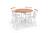 Jogo De Jantar Colonial Clássico Mesa 4 Cadeiras Redondo Branco/Mel Cadeira Branca