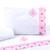 Jogo de lençol americano para bebê 3pçs 100%Algodão conforto Coroa rosa