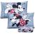 Jogo De Lençol Casal Infantil Em Malha Personagens Disney 3 Peças Mickey e Minnie Black White