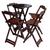 Jogo de Mesa Bistrô de Madeira com 4 Cadeiras Dobravel Ideal para Bar e Restaurante Imbuia MARROM