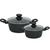 Jogo de Panelas Antiaderente Ceramica Cooktop Fogão Indução Kit 2 Peças Conjunto Marmol Jade