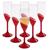 Jogo de Taças de Champagne Espumante 180ml em Acrílico 6 Peças - Wp Connect Vermelho