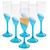 Jogo de Taças de Champagne Espumante 180ml em Acrílico 6 Peças - Wp Connect Azul