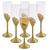 Jogo de Taças de Champagne Espumante 180ml em Acrílico 6 Peças - Wp Connect Dourado
