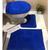 jogo de tapete banheiro antiderrapante bolinha macarrão 3pçs azul