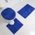 Jogo de tapete para banheiro 3 peças macarrão Azul royal