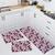 Jogo De Tapete Para Cozinha Antiderrapante Kit 3 Pçs Várias Cores Rosa