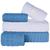 Jogo de toalha 5 peças gramatura 500 jogo de banho kit toalha Azul/Branca