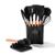 Jogo Kit 13 pç. Utensílios de Cozinha Silicone Cabo Madeira Cod-51FU  Preto