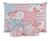 Jogo lençol casal 3 peças cama box lençol com elástico + fronhas tecido 200 fios macio patchwork rosa