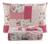 Jogo lençol casal 3 peças cama box lençol com elástico + fronhas tecido 200 fios macio patchwork rosa / vermelho