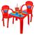 Jogo mesa infantil decorada com duas cadeiras e copos 550ml VERMELHO GUERREIRA