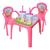 Jogo mesa infantil decorada com duas cadeiras e copos 550ml ROSA PRINCESA