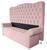 Jogo Recamier Baú + Cabeceira Agnes Para Cama Box Casal Queen 158 Cm - Suede - Sv Decor  Rosa Bebe