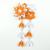 Kanzashi - Presilha Para Cabelo - Arranjo Mini Gérbera. Laranja c/ branco