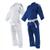 Kimono Infantil Judo adidas Trançado Branco com Faixa Azul