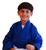 Kimono Jiu-Jitsu Judô Infantil 1 Fit Promocional Cor Azul Azul