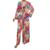 Kimono longo em tule estampado Rosa com mão de fátima