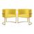Kit 02 Cadeiras Luna Base de Metal Dourada Suede Escolha sua cor - WeD Decor Amarelo