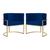 Kit 02 Cadeiras Luna Base de Metal Dourada Suede Escolha sua cor - WeD Decor Azul Marinho