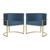 Kit 02 Cadeiras Luna Base de Metal Dourada Suede Escolha sua cor - WeD Decor Azul Royal
