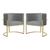 Kit 02 Cadeiras Luna Base de Metal Dourada Suede Escolha sua cor - WeD Decor Cinza