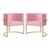 Kit 02 Cadeiras Luna Base de Metal Dourada Suede Escolha sua cor - WeD Decor Rosê