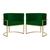 Kit 02 Cadeiras Luna Base de Metal Dourada Suede Escolha sua cor - WeD Decor Verde escuro