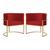 Kit 02 Cadeiras Luna Base de Metal Dourada Suede Escolha sua cor - WeD Decor Vermelho