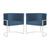 Kit 02 Cadeiras Luna para Consultório Base de Metal Branco Suede Escolha sua cor - WeD Decor Azul Royal