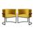 Kit 02 Cadeiras Luna para Escritório Base de Metal Preto Veludo Escolha sua cor - WeD Decor Mostarda