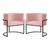 Kit 02 Cadeiras Luna para Escritório Base de Metal Preto Veludo Escolha sua cor - WeD Decor Rosa
