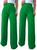 Kit 02 Calça Feminina Pantalona Tecido Duna Atacado Verde, Verde